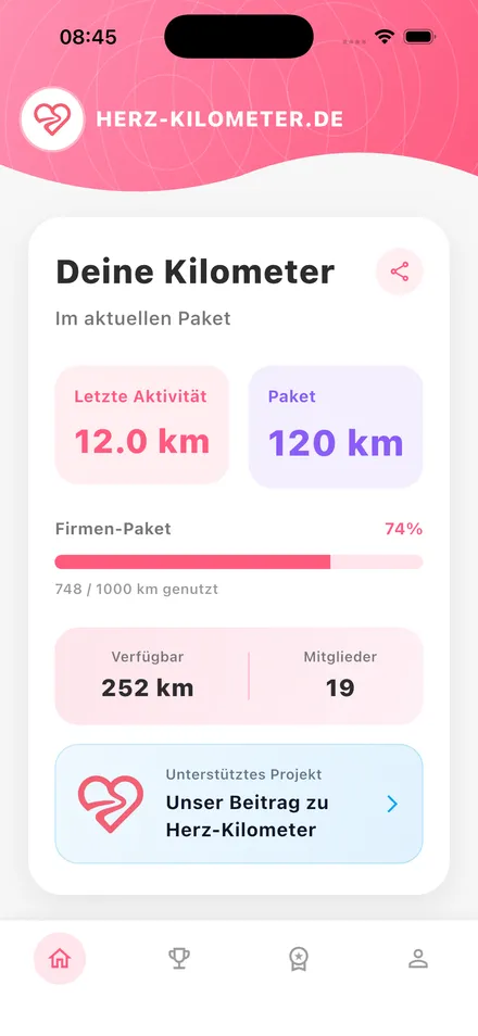 App Kilometer Tracking